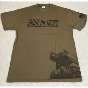 VTG Y2K Salute The Troops Sprint Car #99 Wrap Around 2 Sided Graphic Tee Size L